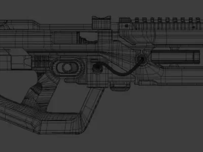 sci-fi gun 3D model 22