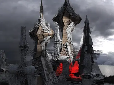 Sci-Fi Nile River Towers 2  3D model