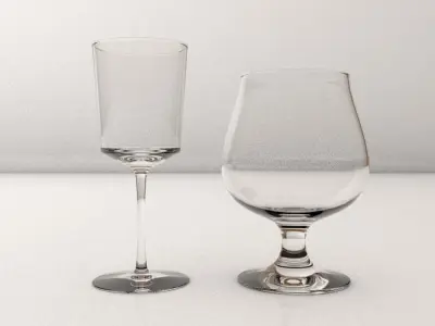 Set of glasses Low-poly 3D model