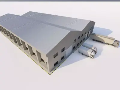 Warehouse-Warehouse Building 3D model 15