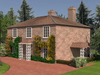 Classic English cottage 3d model Low-poly 3D model