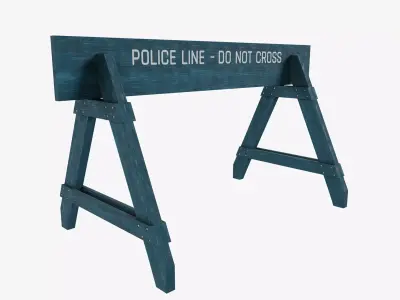Police Crowd Barrier Low-poly 3D model