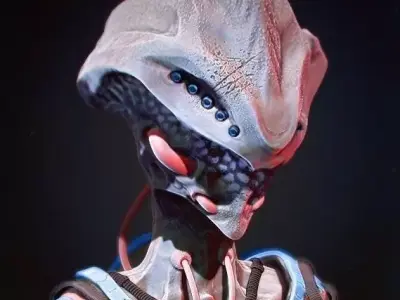 Alien bust 3D model