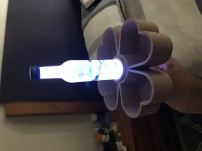 FOUR - LEAF CLOVER SNACK TRAY MINI BOTTLE LED HOLDER 3D print model