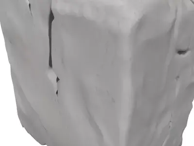 Cracked Stone Block 3D Model Low-poly 3D model