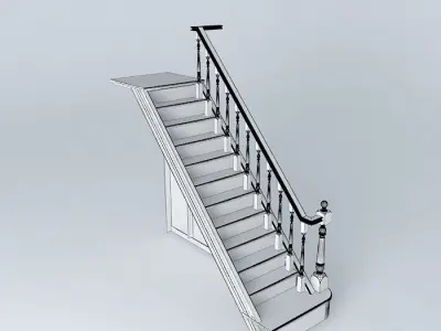 stairs wooden staircase Free 3D model