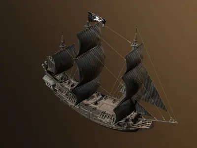  Galleon Black Pearl Pirate Ship 