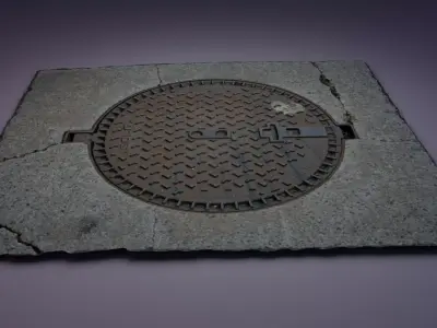 Cover manhole high-poly 3D model