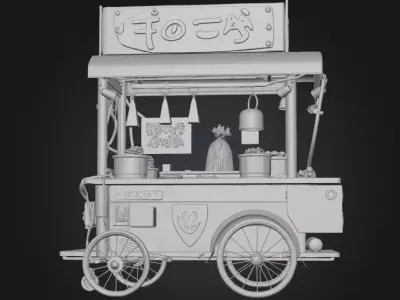 Cyberpunk Street Food Cart 3D print model