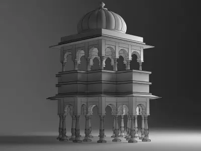Indian Palace Dome Structure 3D model