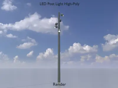LED light column with 5 lights 3D model