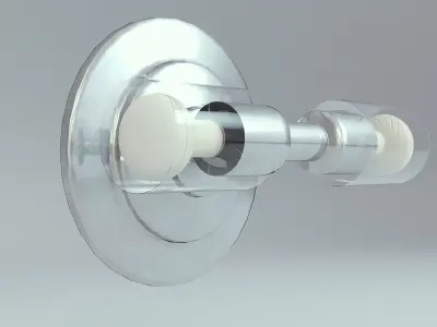 Wall Lamp Single Silver 5 3D model