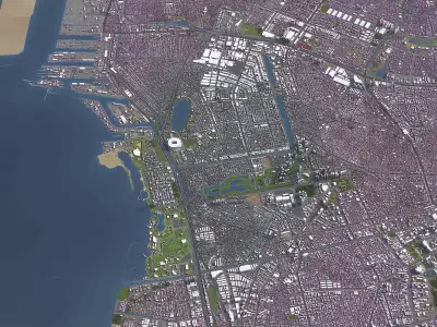 Jakarta Utara - 3D City Model Low-poly 3D model