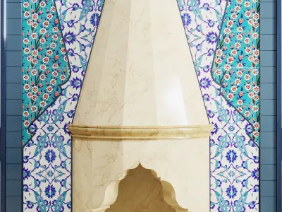 Ottoman Fireplace with islamic decor 3D model