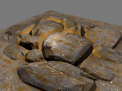 floor rock 04 Low-poly 3D model