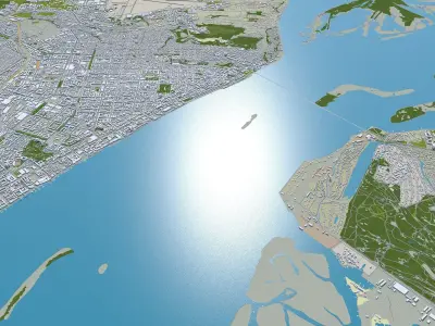 Saratov Russia 60km Low-poly 3D model