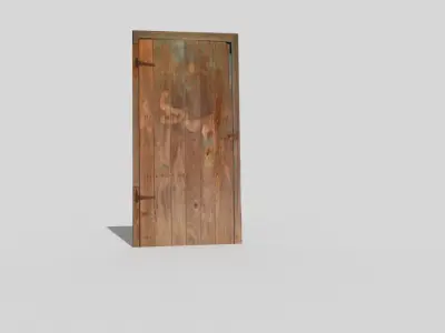 low poly door old wooden Low-poly 3D model