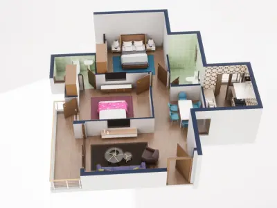 3D Floor Plan 40 3D model