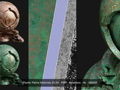 Patina Material Collection 01-20 - PBR - Seamless - 4k - SBSAR 3D Model Pack