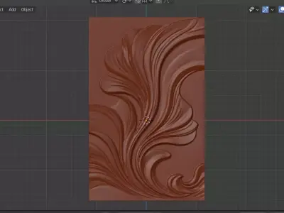 Modern floral Relief Panel Wall Decor Set STL Mural CNC 358 3D model