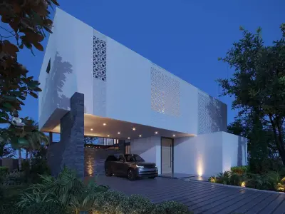 ProVis3D 039 - Modern Exterior Series I Night 3D model