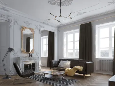 Paris Mid-Century Livingroom 3D model