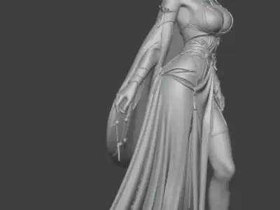 Elegant Fantasy Sorceress Free 3D print model
