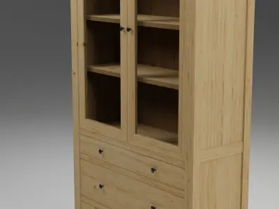 Glass-door cabinet Low-poly 3D model