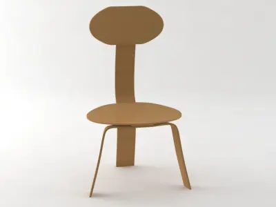 simple wood chair 3D model