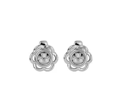 Light Minimalist Diamond Earrings 3D print model 10