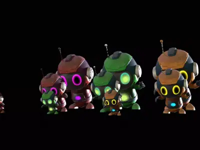 Minirobotic4Pack4 Low-poly 3D model
