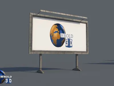 lowpoly billboard collection pack 3d model Low-poly 3D model