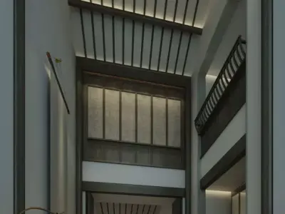 chinese hotel bedroom suite  3D model