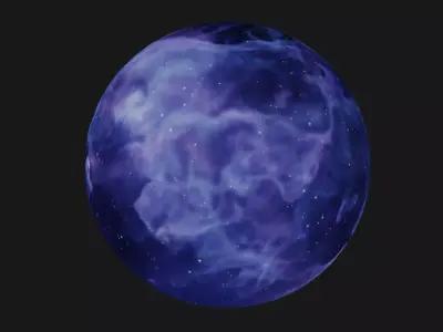 HDRI Panoramic Sky - real violet nebula 360 starfield Low-poly 3D model