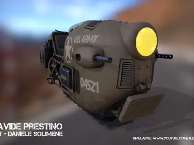 Scifi US Army 04521 Bike Low-poly 3D model