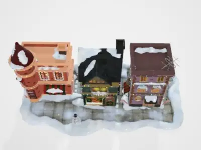 snowy village Free 3D model