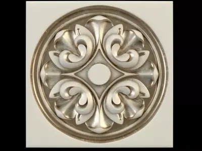 Rosette ceiling medallion with ornate design 3D print model