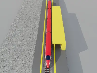 Railway Station 3D model