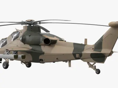  Combat Helicopter with 70mm Rocket Pods Camouflage 