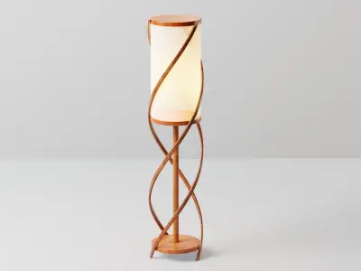Wooden Spiral Lamp  model 1 Low-poly 3D model