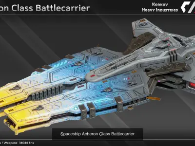 Korkov Heavy Industries Spaceship Collection 3D Model Pack