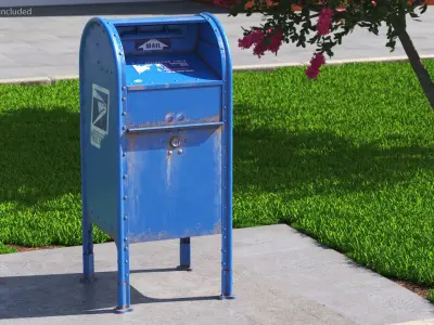 US Postal Mail Box Aged 3D model