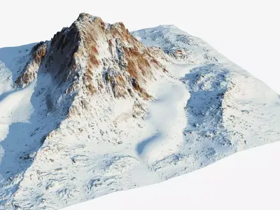 Snow mountain Low-poly 3D model
