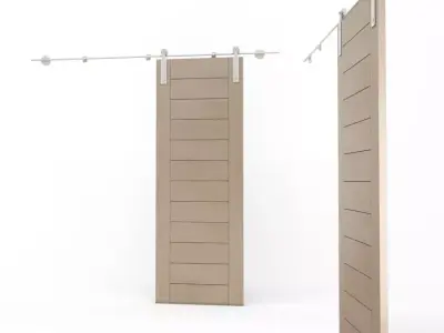 Wooden Sliding Door Solo 3D model