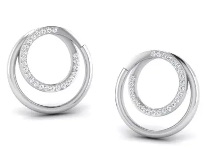Gold Diamond Women Earring 3D print Model 3D print model 132