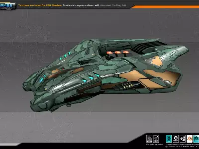 SF Fighter CR2 Low-poly 3D model