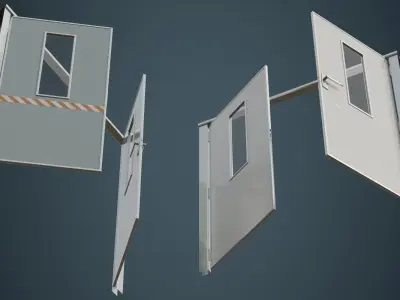 Industrial Door 1A Low-poly 3D model