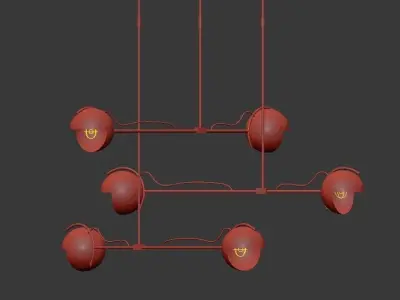 LAINE chandelier with four lights 3D model