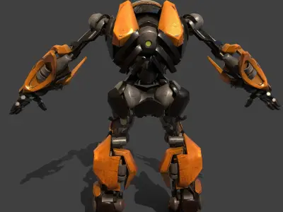 RoboTran orange and robot Low-poly 3D model