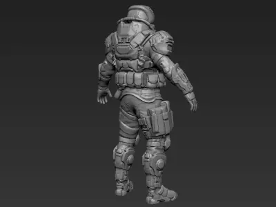 Sci-Fi Military Armour Basemesh 001 3D model